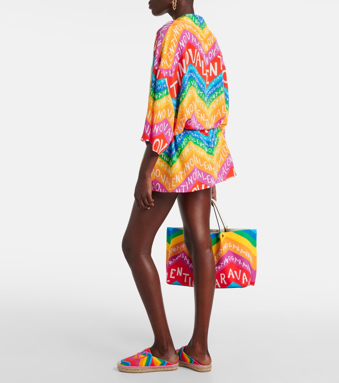 Logo silk shirt dress | Valentino