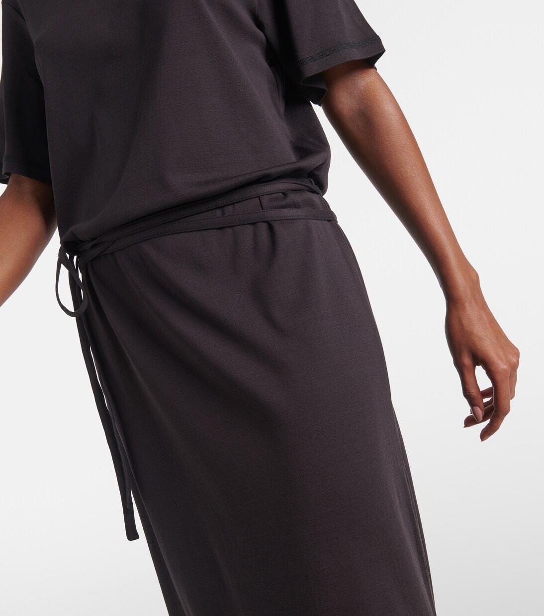 Belted cotton jersey midi dress | Lemaire