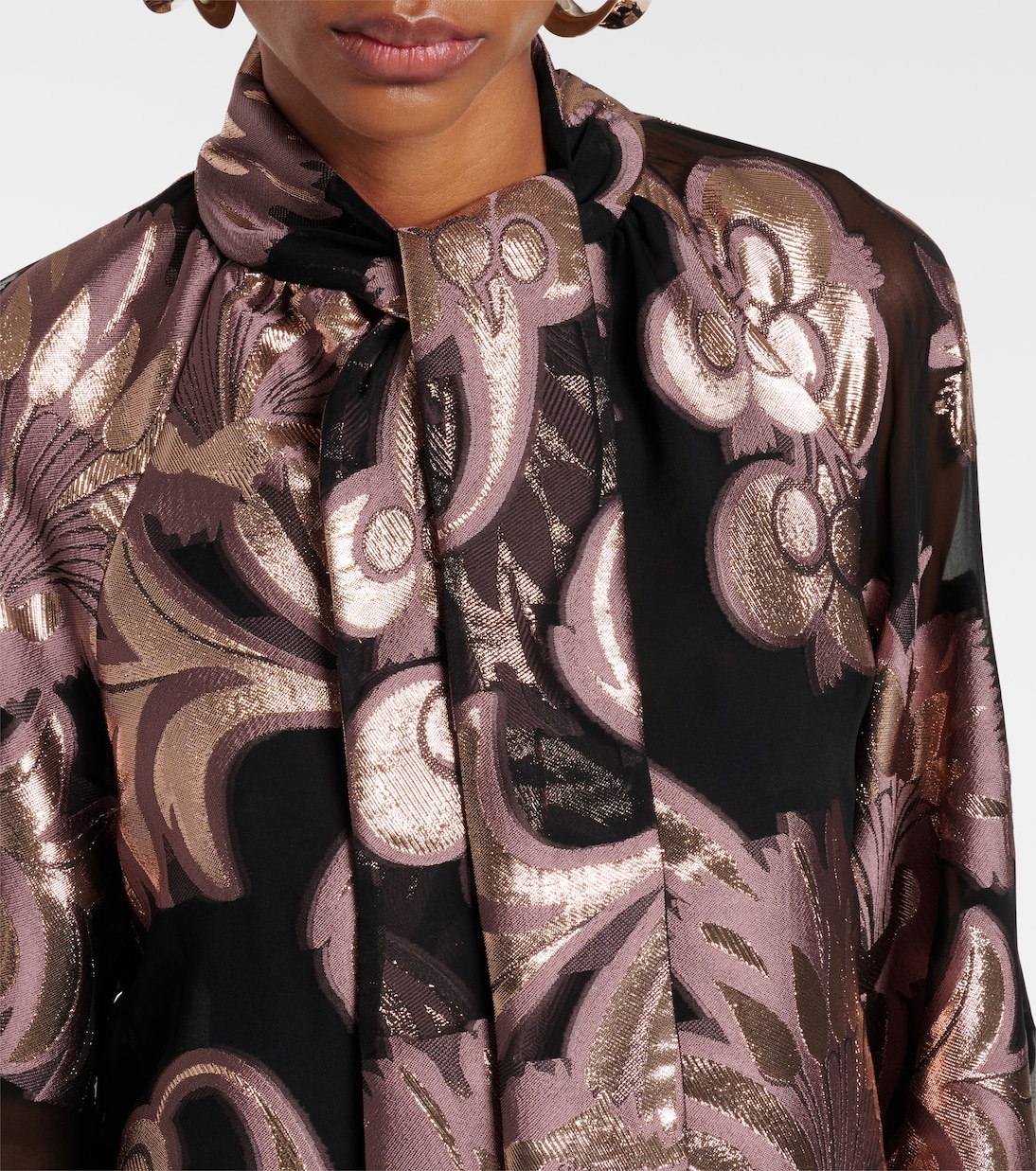 Schluppenbluse aus Lamé | Etro