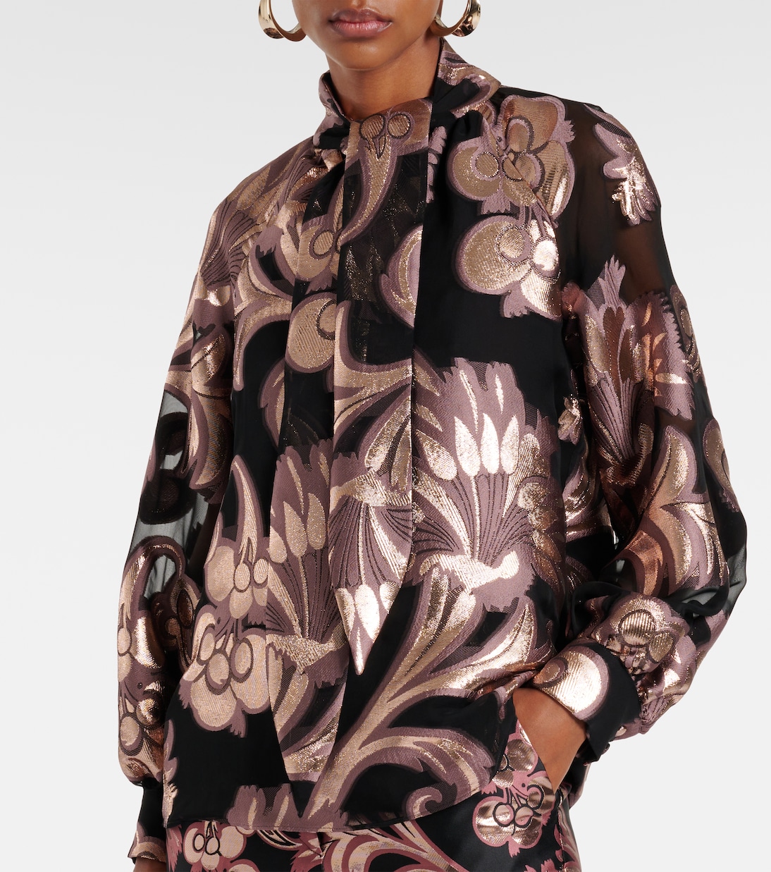 Schluppenbluse aus Lamé | Etro