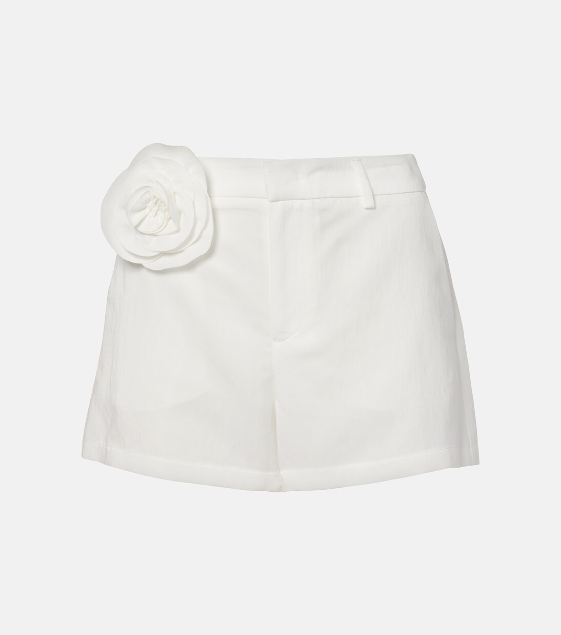 Floral-appliqué gabardine shorts | Blumarine