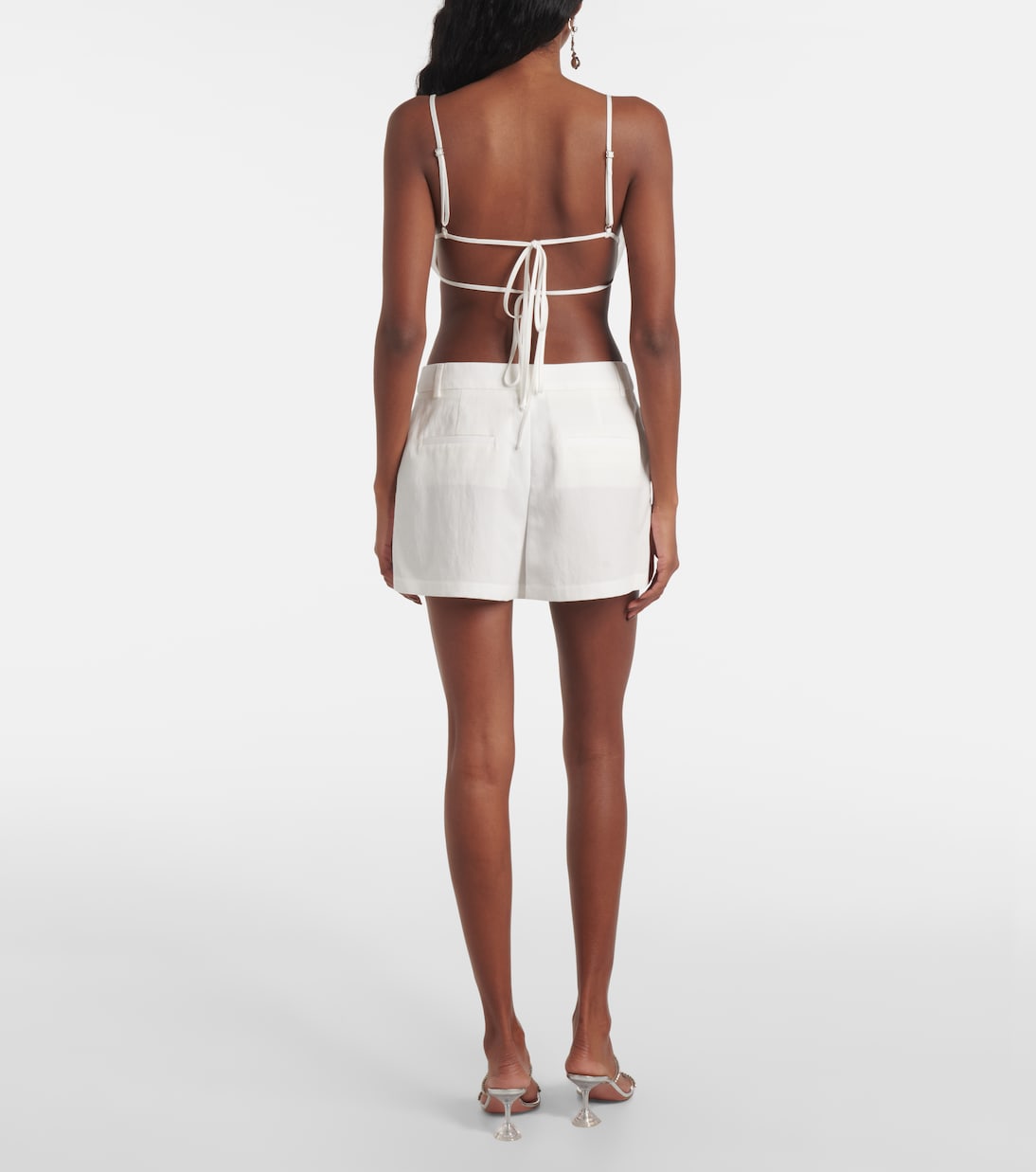 Floral-appliqué gabardine shorts | Blumarine