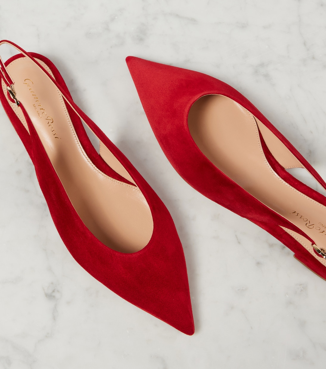 Suede slingback flats | Gianvito Rossi