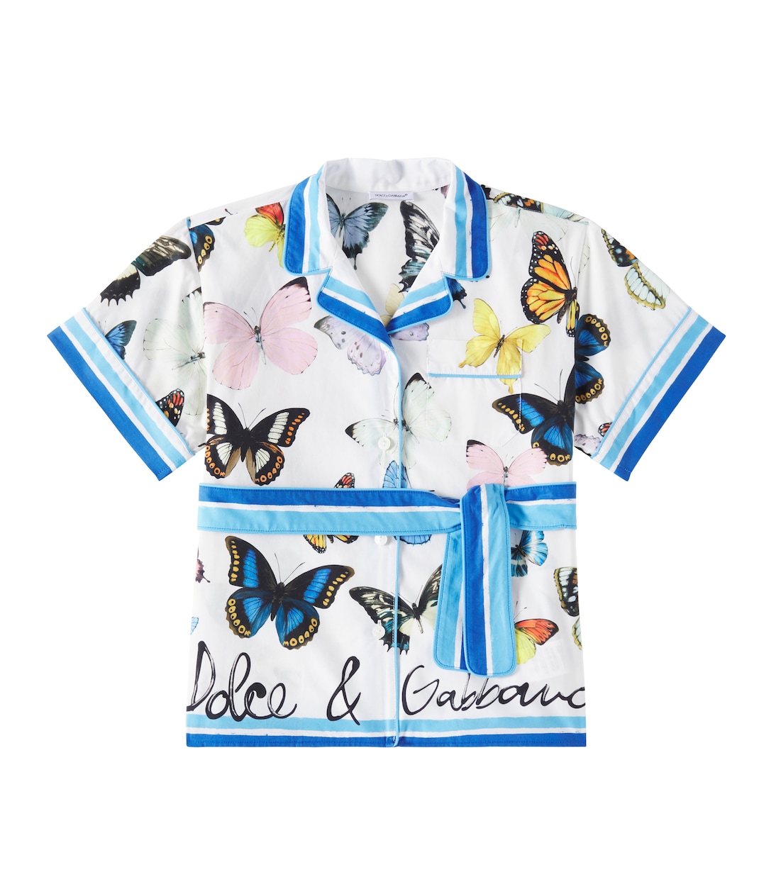 Camisa de popelín de algodón estampada | Dolce&Gabbana Kids