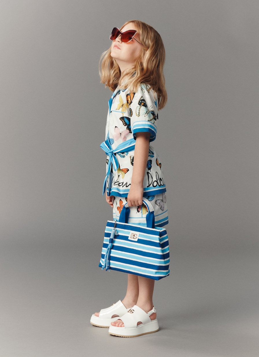 Camisa de popelín de algodón estampada | Dolce&Gabbana Kids