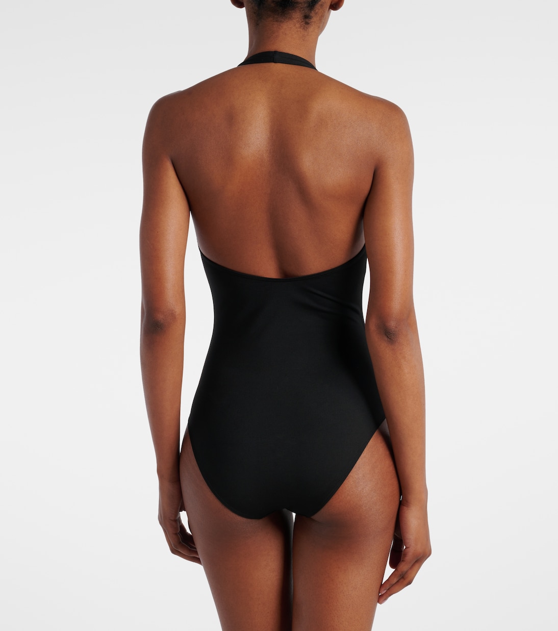 Web Stripe logo halterneck swimsuit | Gucci