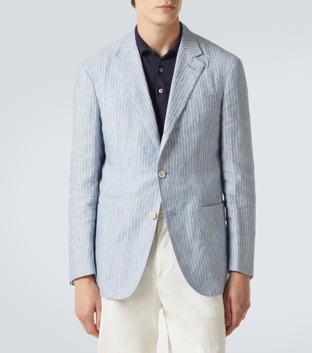 Striped linen-blend blazer | Dunhill