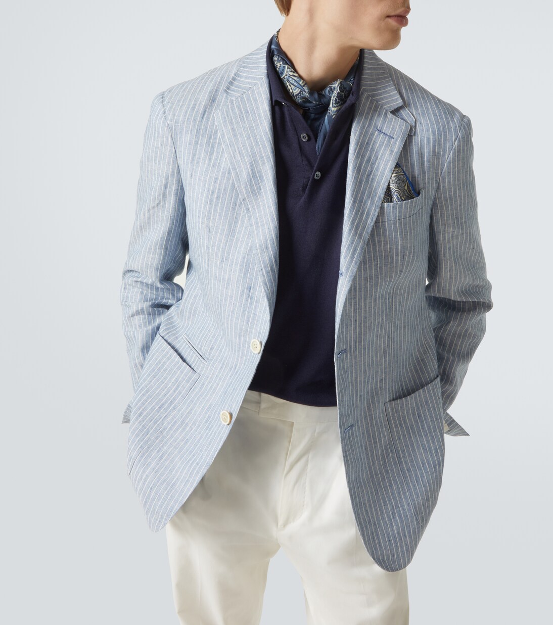 Striped linen-blend blazer | Dunhill