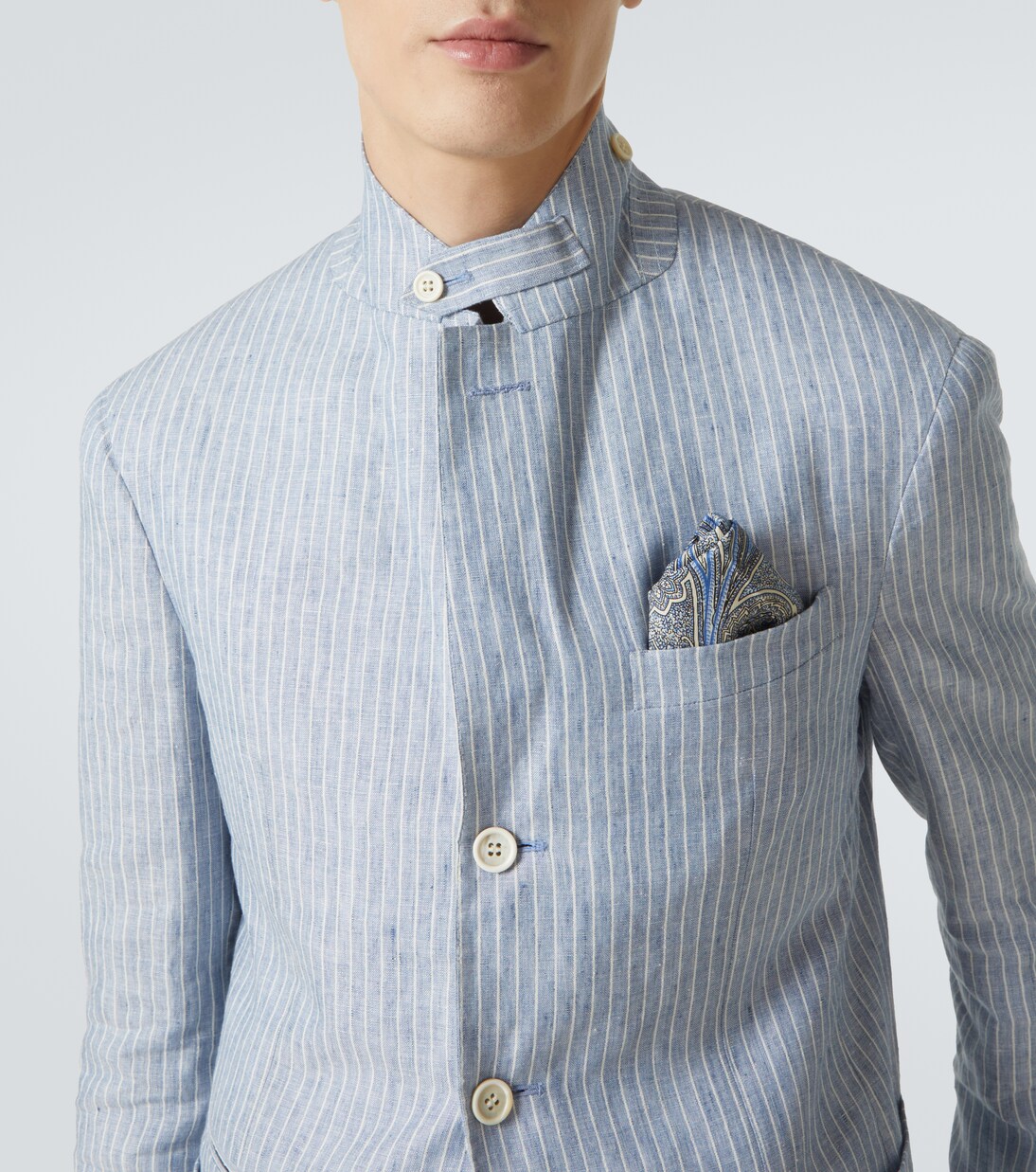 Striped linen-blend blazer | Dunhill