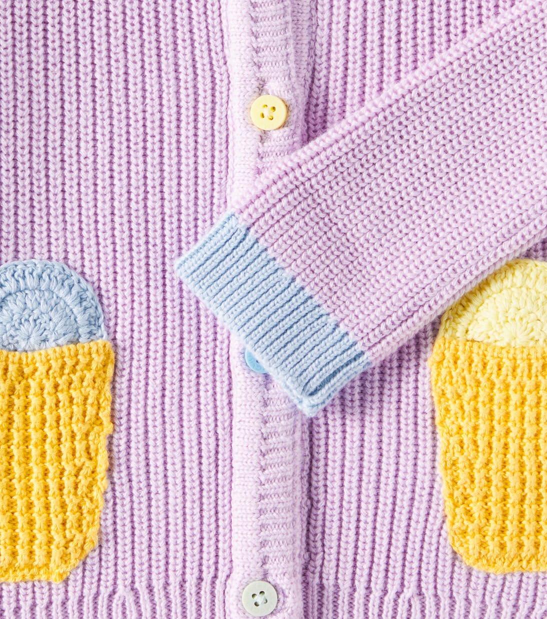 Ribbed-knit embroidered cotton cardigan | Stella McCartney Kids