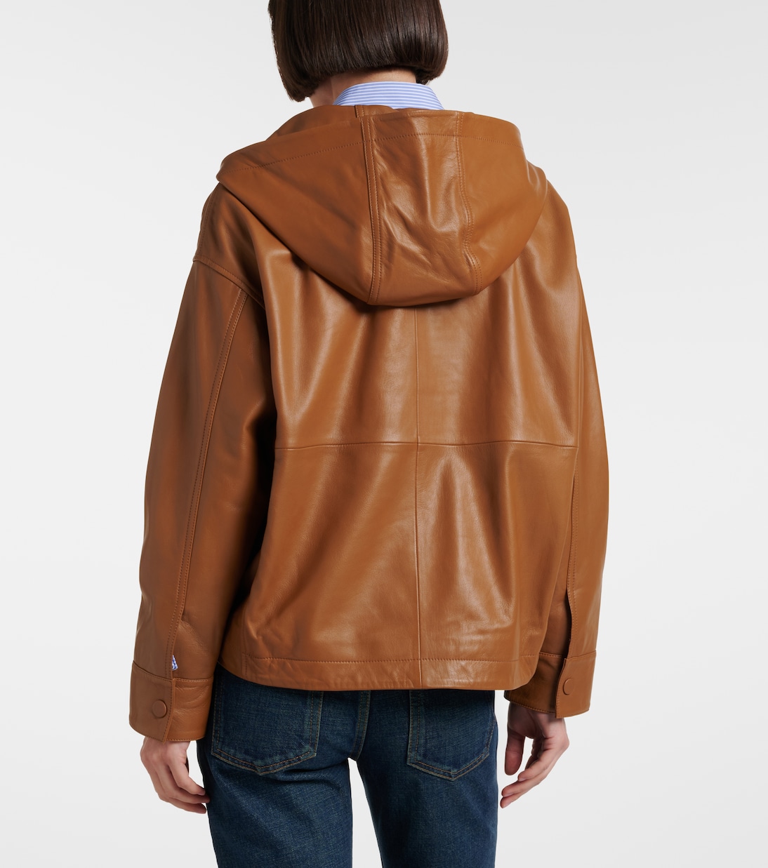 Hooded leather jacket | Yves Salomon