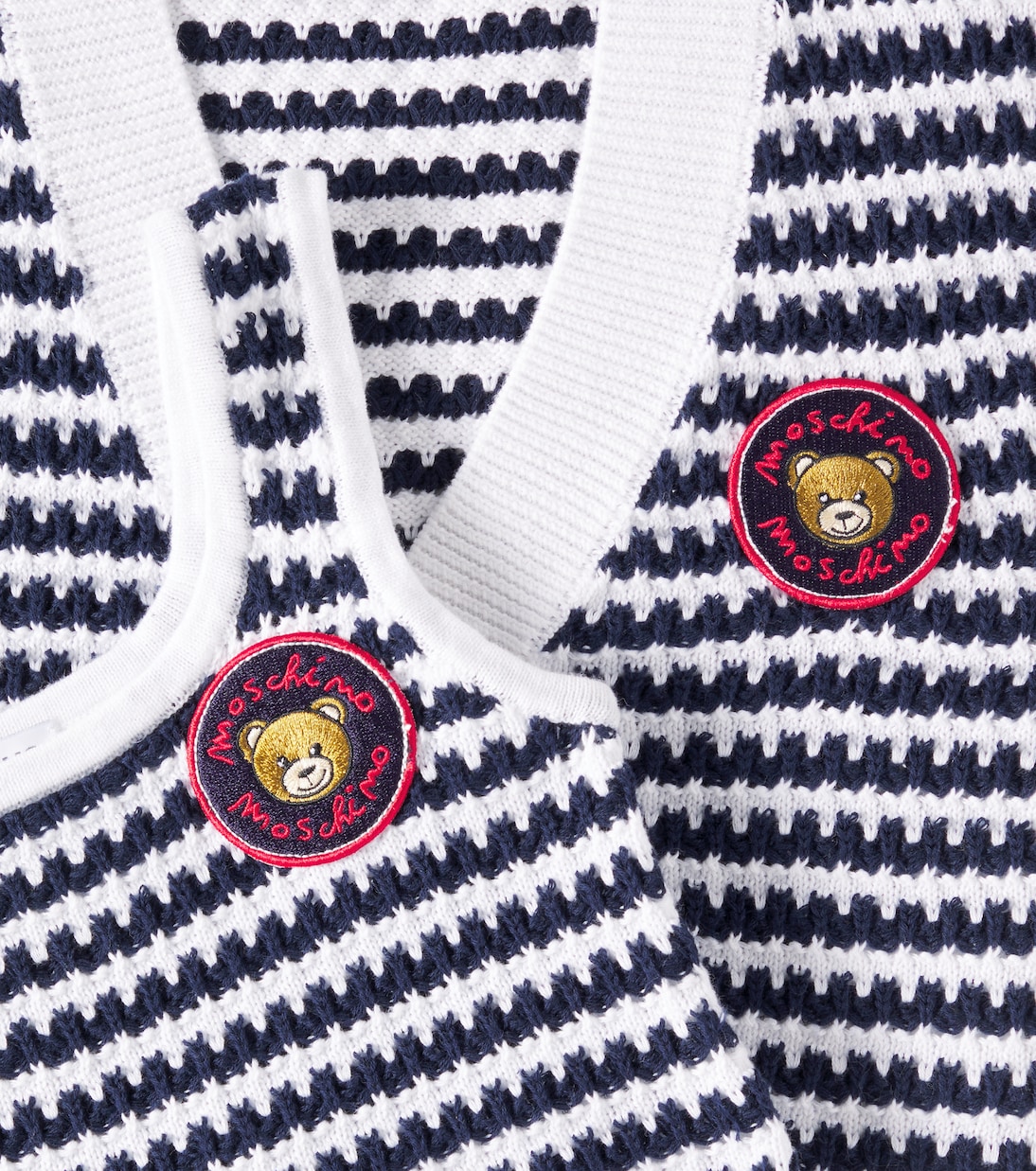 Striped cotton top and cardigan set | Moschino Kids