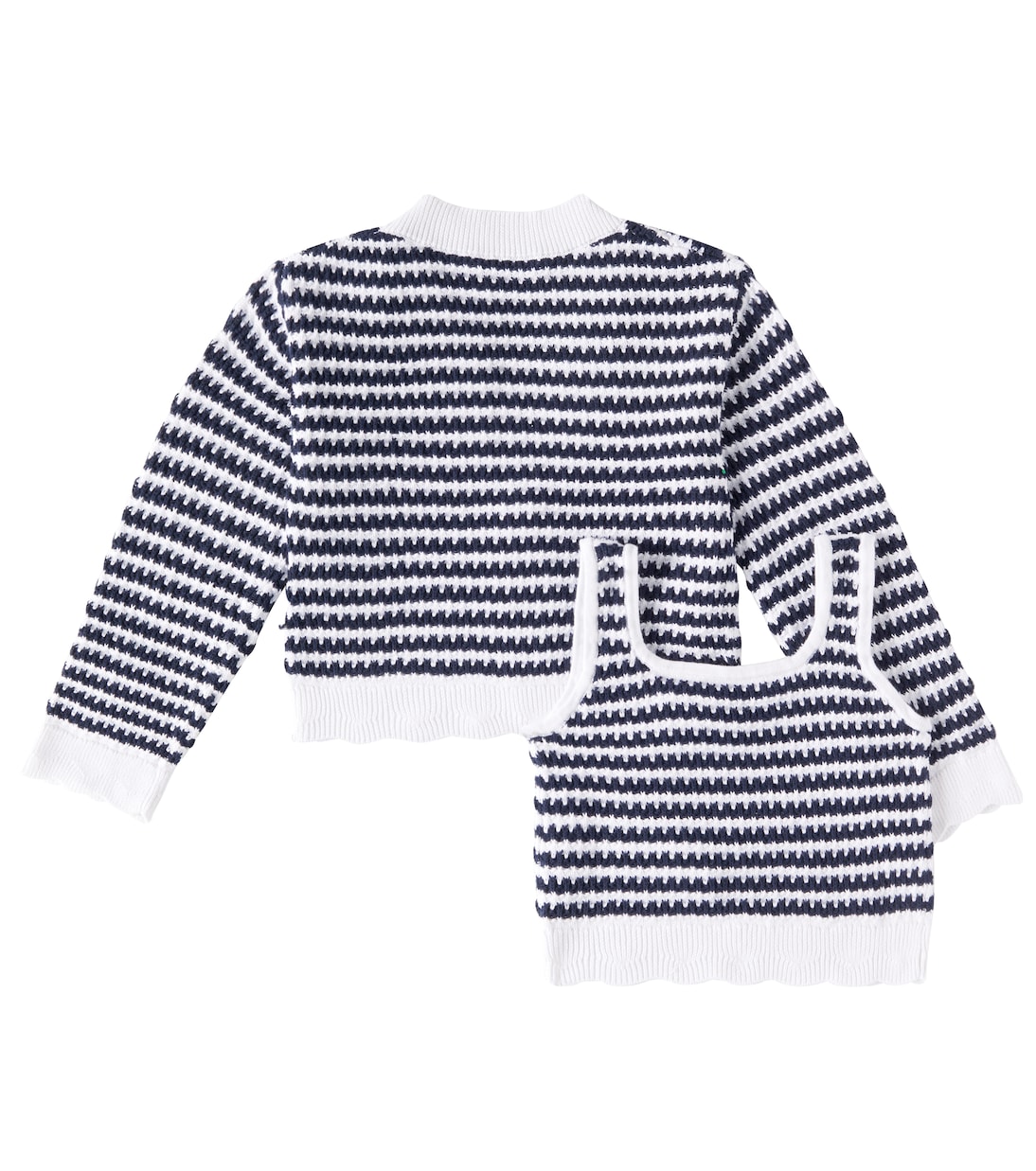 Striped cotton top and cardigan set | Moschino Kids
