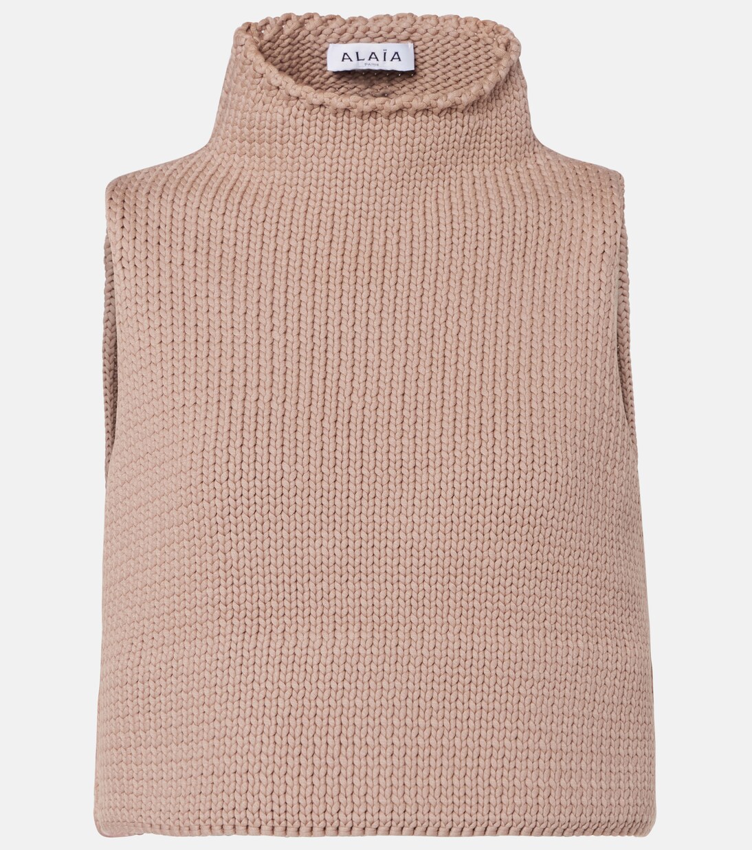 Cropped cotton-blend turtleneck top | Alaïa