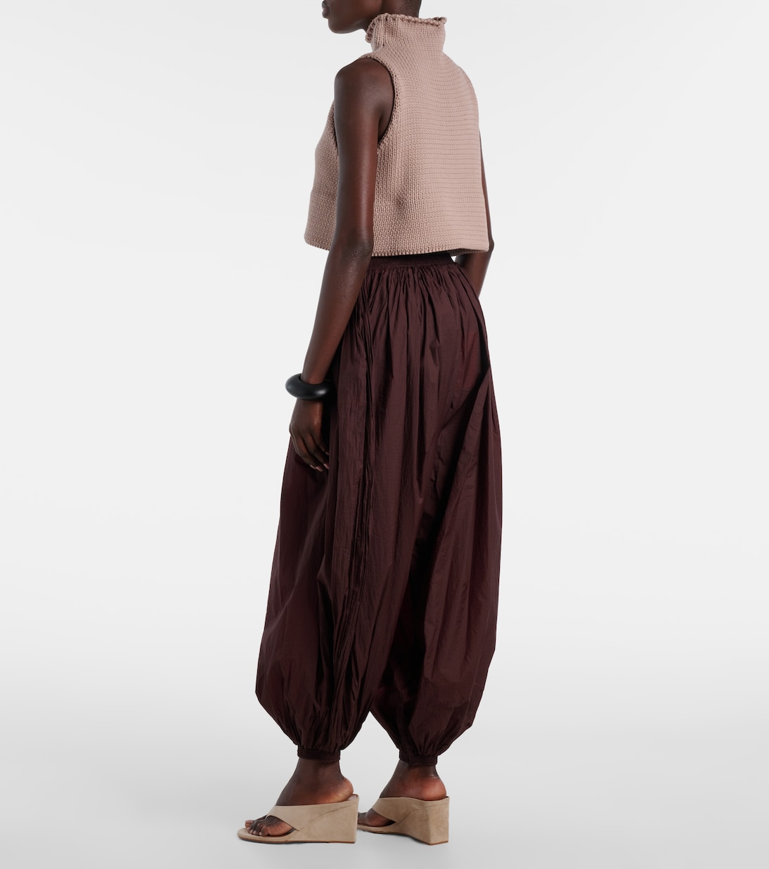 Cropped cotton-blend turtleneck top | Alaïa