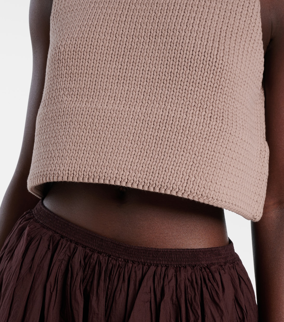 Cropped cotton-blend turtleneck top | Alaïa