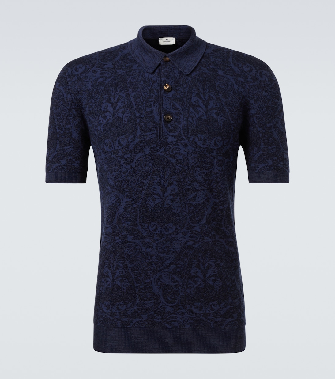 Cotton and wool-blend jacquard polo sweater | Etro