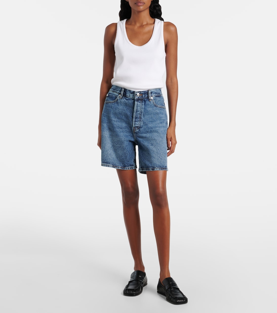 High-rise denim shorts | Frame