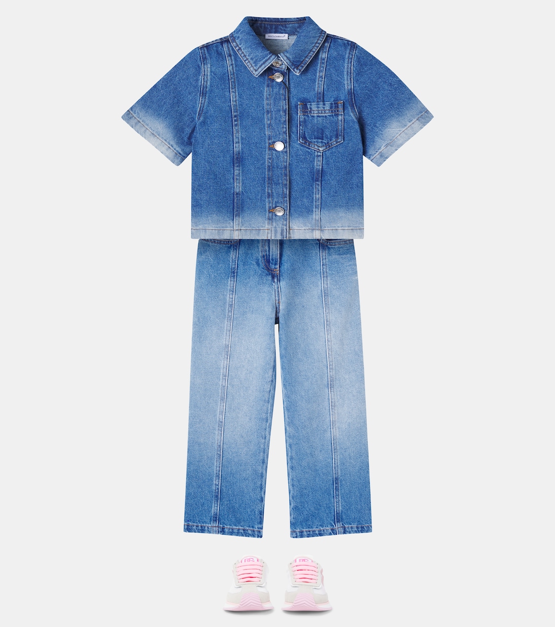 Logo wide-leg jeans  | Dolce&Gabbana Kids