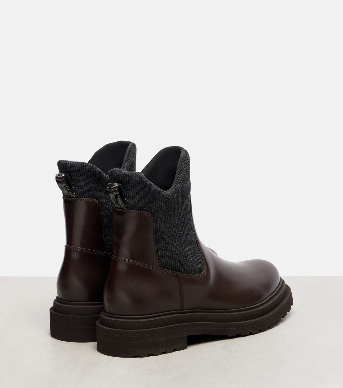 Leather sock boots | Brunello Cucinelli