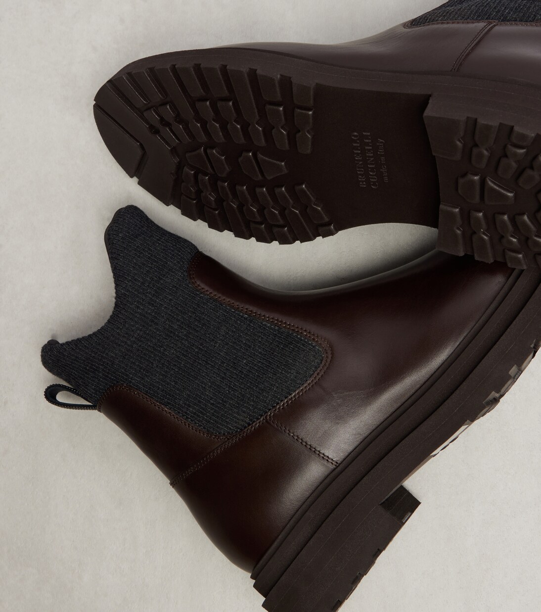 Leather sock boots | Brunello Cucinelli