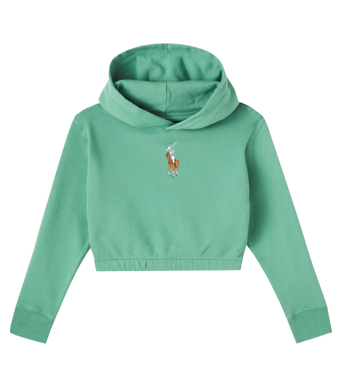 Cropped cotton-blend fleece hoodie | Polo Ralph Lauren Kids