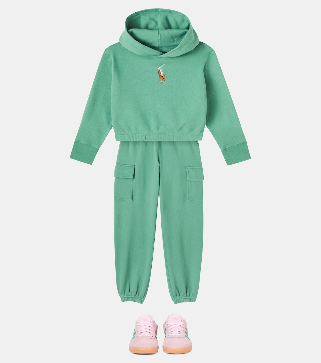 Cropped cotton-blend fleece hoodie | Polo Ralph Lauren Kids