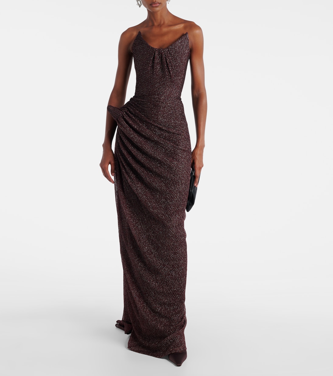 Lexicon draped gathered lamé gown | Maticevski