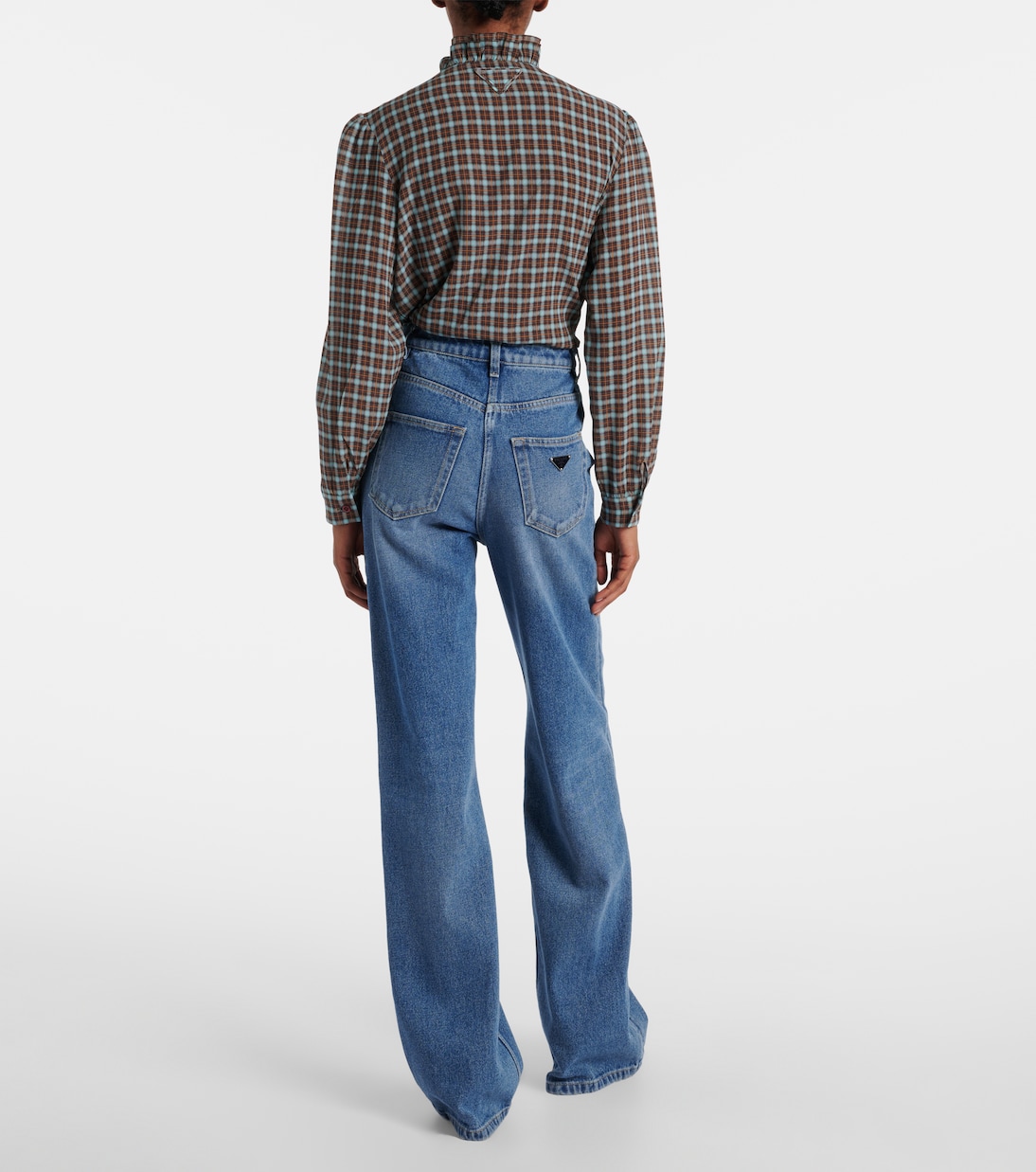 High-rise wide-leg jeans | Prada
