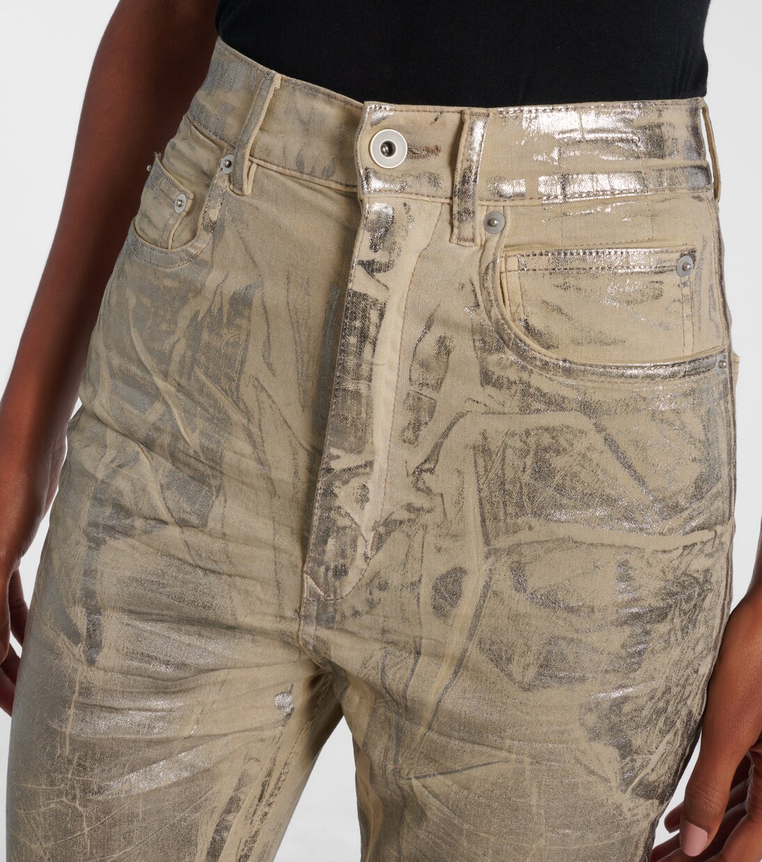 Beschichtete High-Rise Bootcut Jeans Bolan | Rick Owens