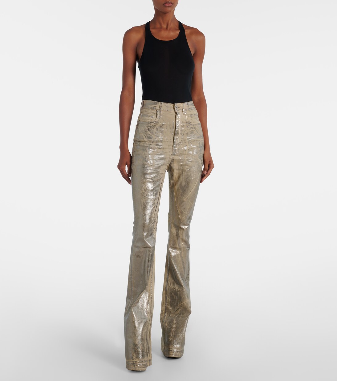 Beschichtete High-Rise Bootcut Jeans Bolan | Rick Owens