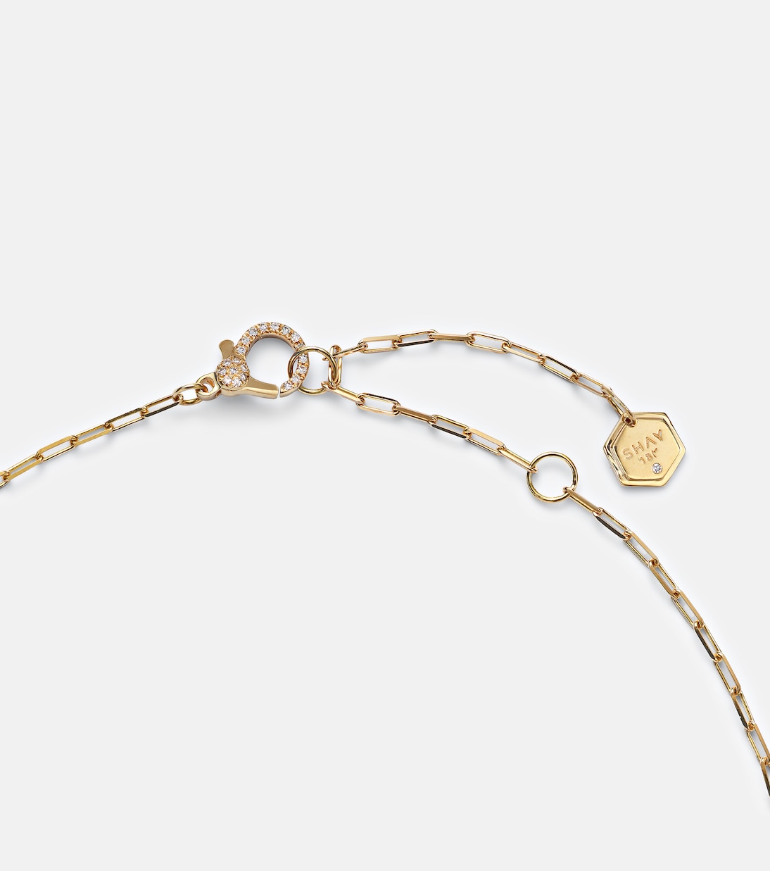 18kt gold pendant necklace with emeralds and diamond | Shay Jewelry