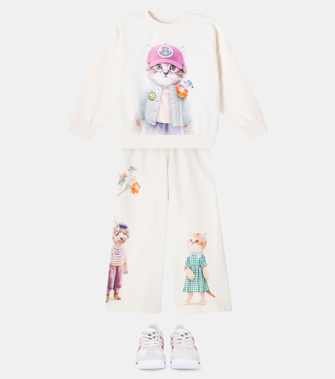 Maxi印花棉质针织运动衫 | Molo