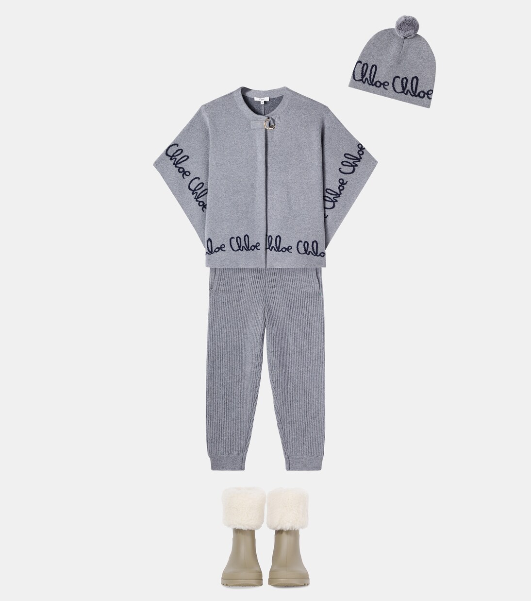 Ribbed-knit cotton and wool-blend pants | Chloé Kids