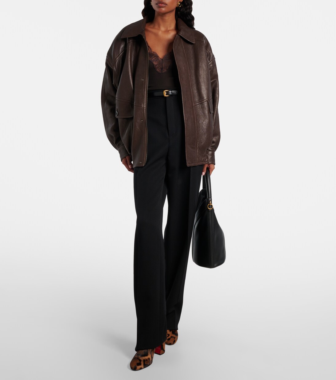 Jane 85 레오파드 프린트 카프 헤어 앵클 부츠 | Christian Louboutin