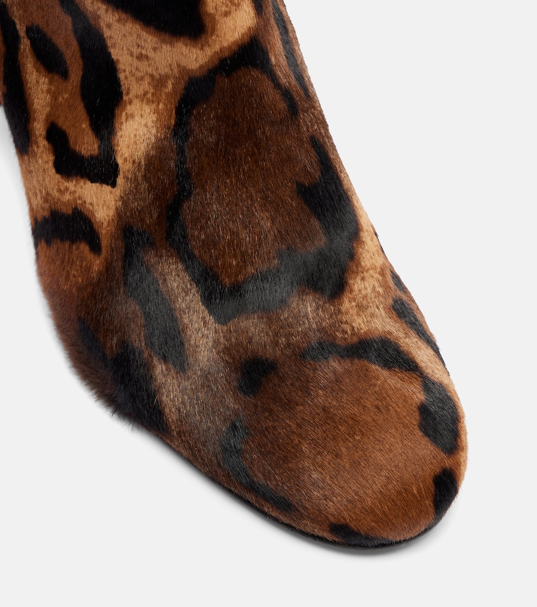 Jane 85 레오파드 프린트 카프 헤어 앵클 부츠 | Christian Louboutin