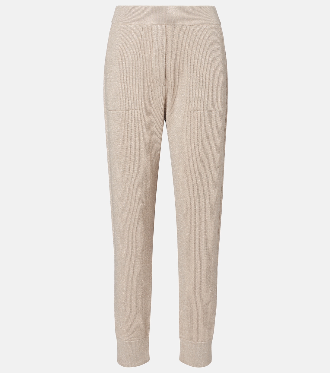 Ribbed-knit cashmere-blend tapered pants | Brunello Cucinelli