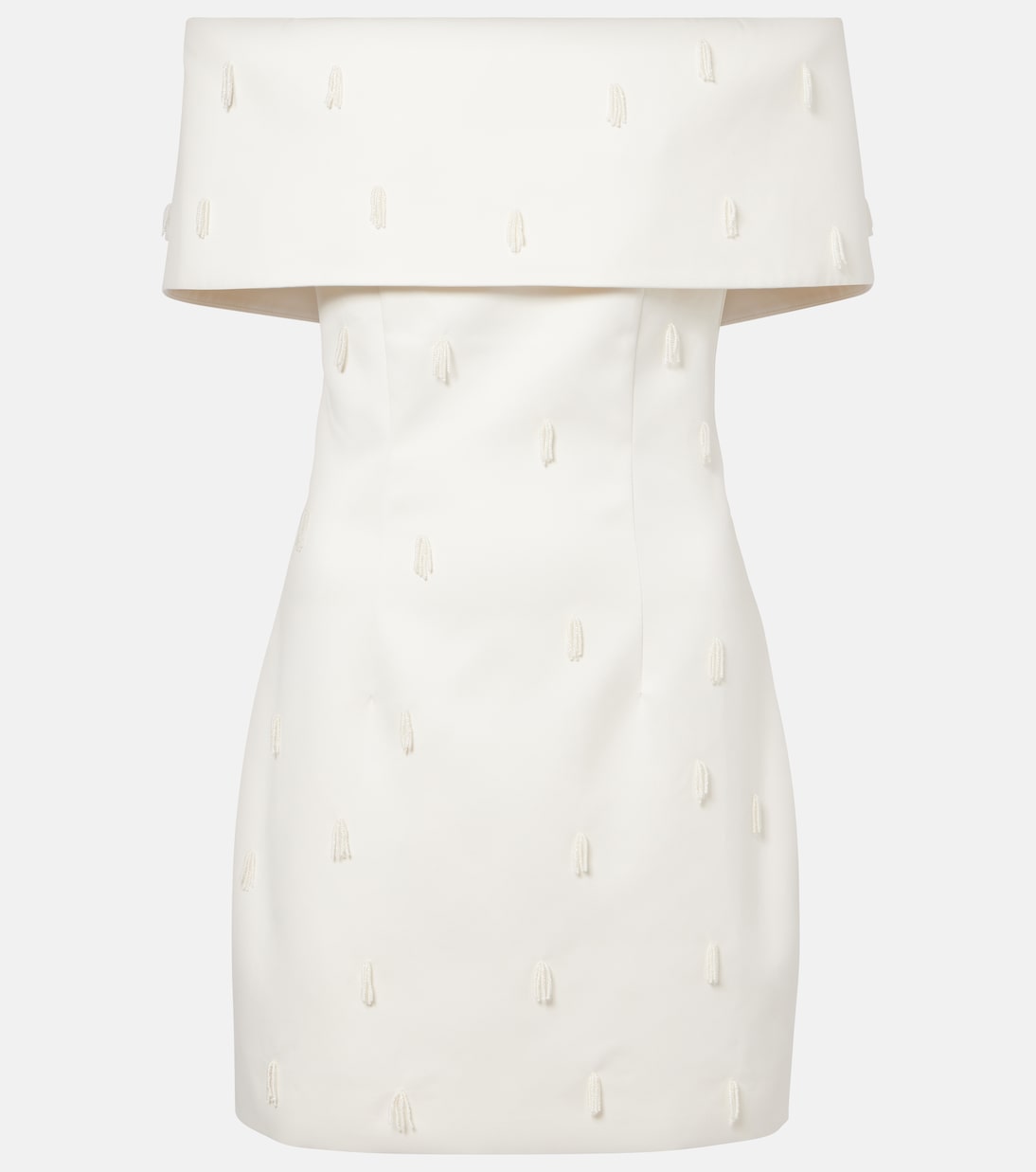 Robe en satin à encolure bardot | Rotate