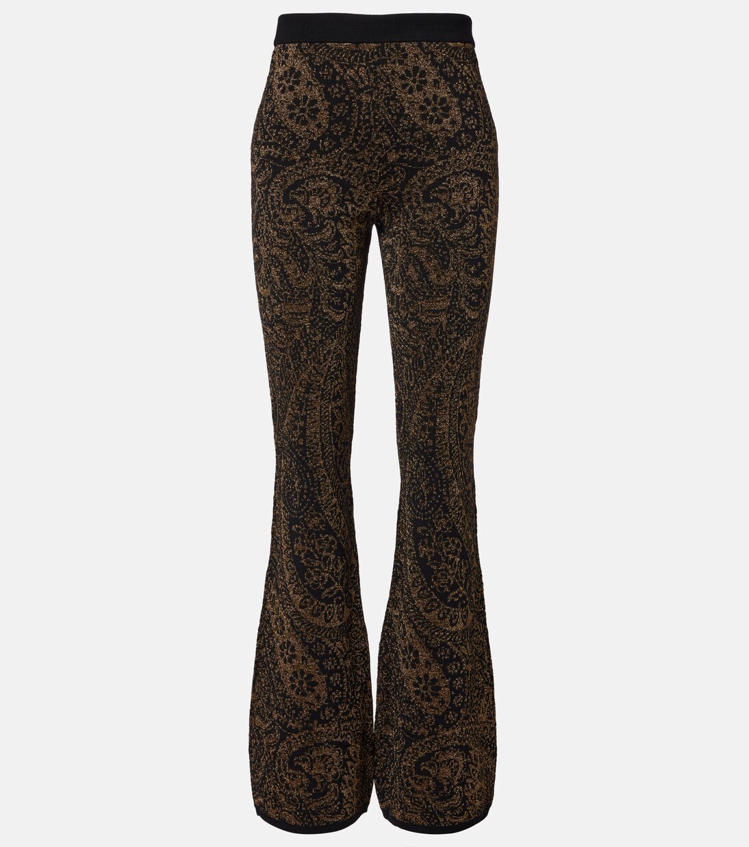 Paisley wool-blend lamé flared pants | Etro
