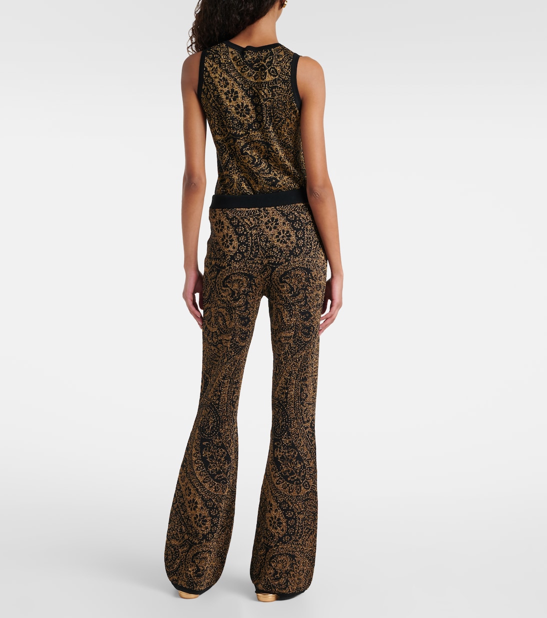 Paisley wool-blend lamé flared pants | Etro