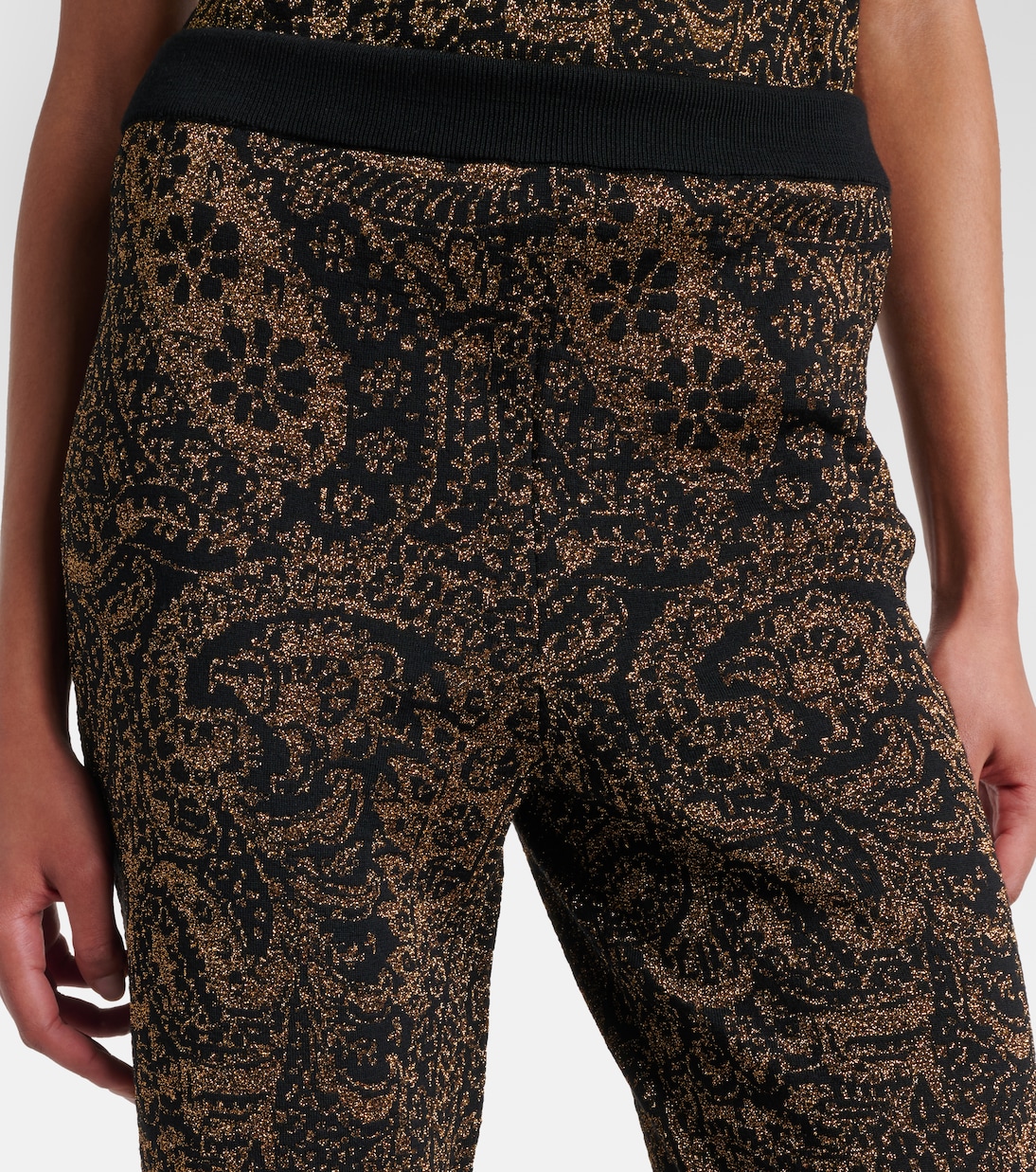 Paisley wool-blend lamé flared pants | Etro