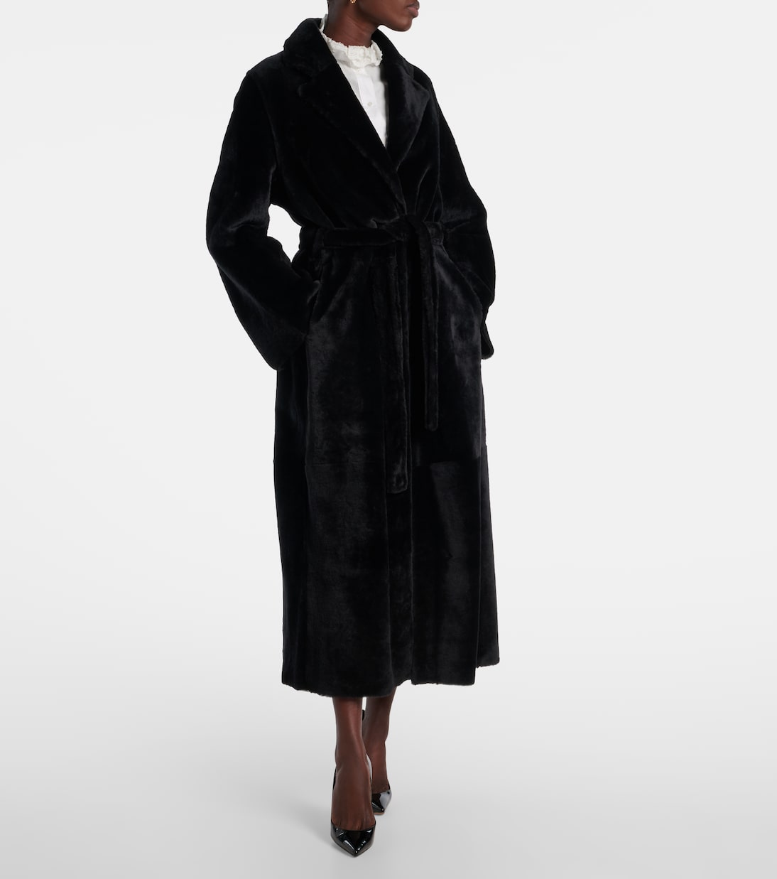 Meret shearling wrap coat | Nour Hammour