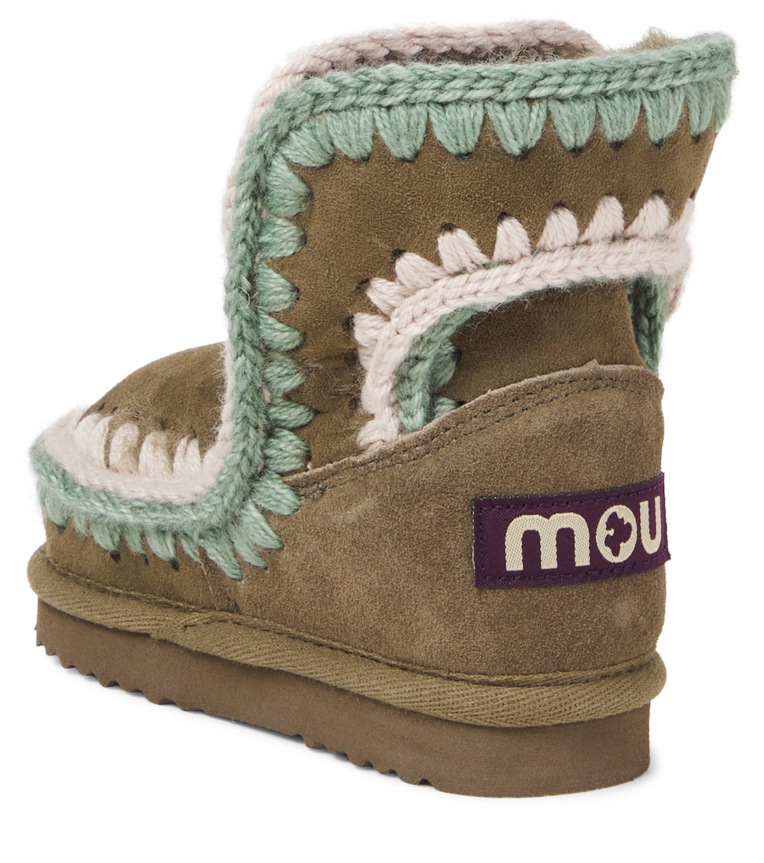 Embroidered shearling-lined suede boots | Mou Kids
