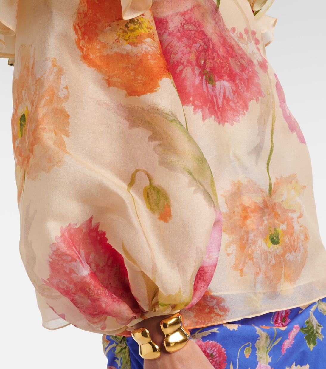 Off-Shoulder-Top aus Seidenorganza | Carolina Herrera