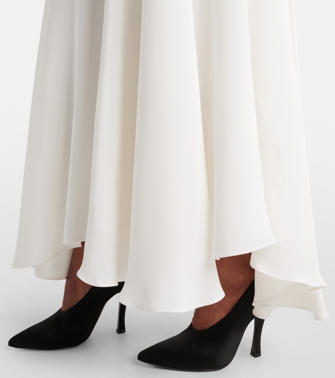 Bow-detail silk crêpe and velvet gown | Rodarte