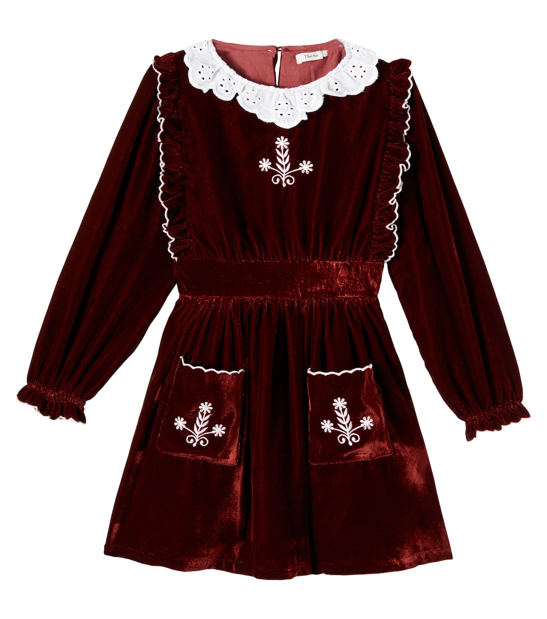 Abril floral embroidered velvet dress | The New Society