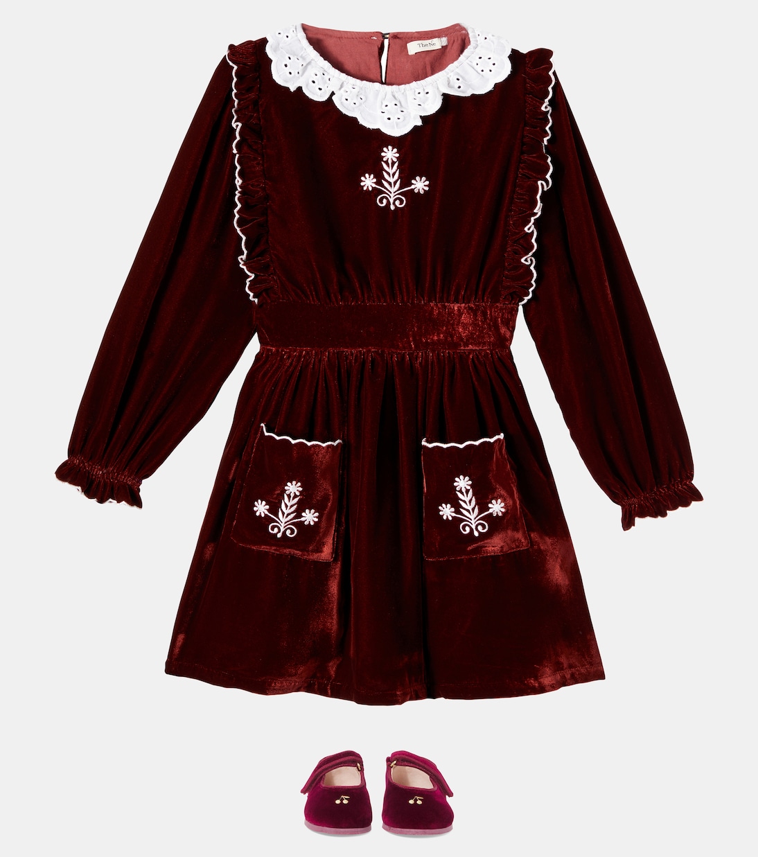 Abril floral embroidered velvet dress | The New Society