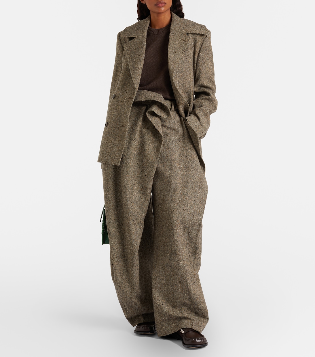 Asymmetric wool wide-leg pants | JW Anderson