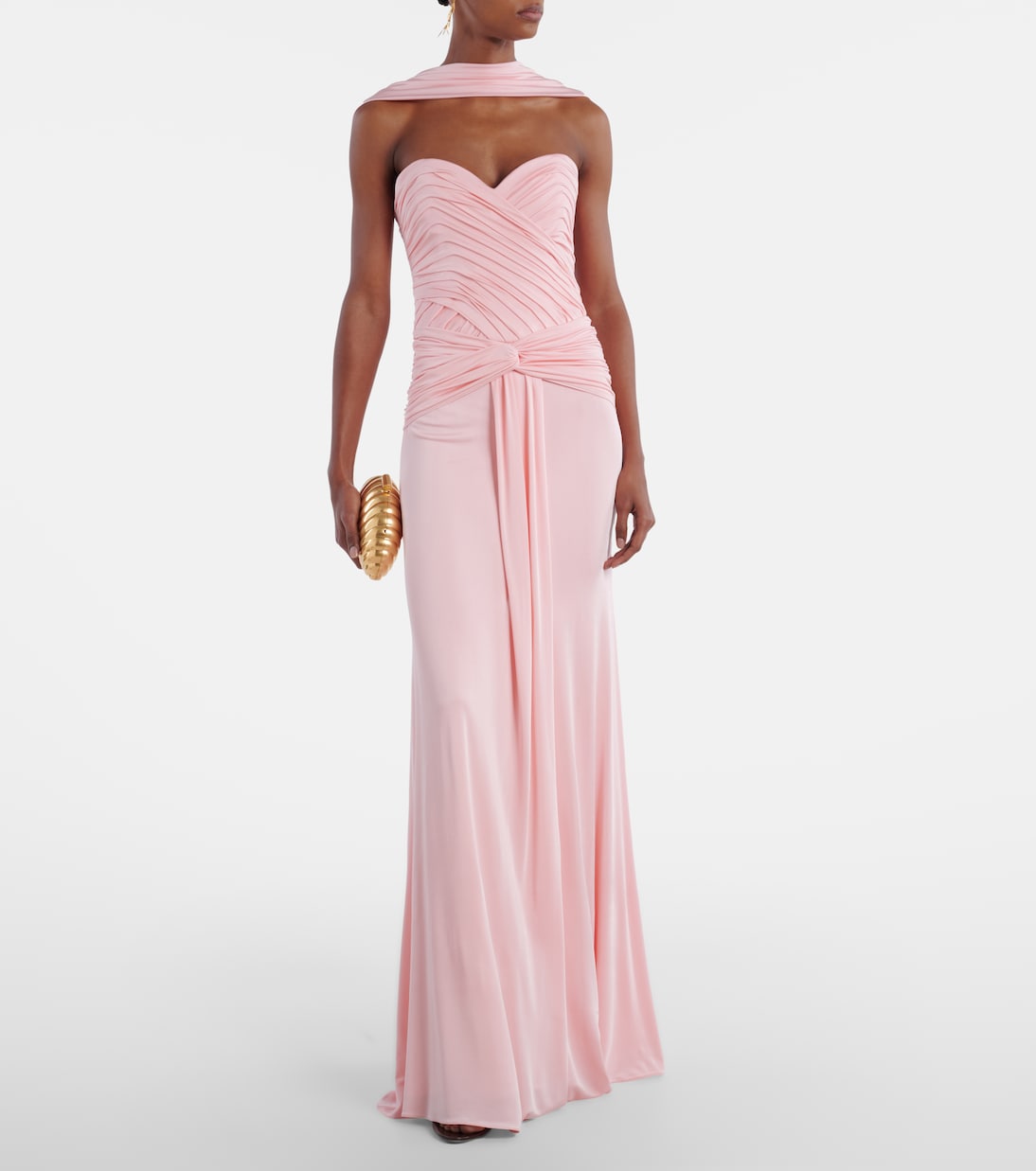 Amanda scarf-detail draped gathered gown | The New Arrivals Ilkyaz Ozel