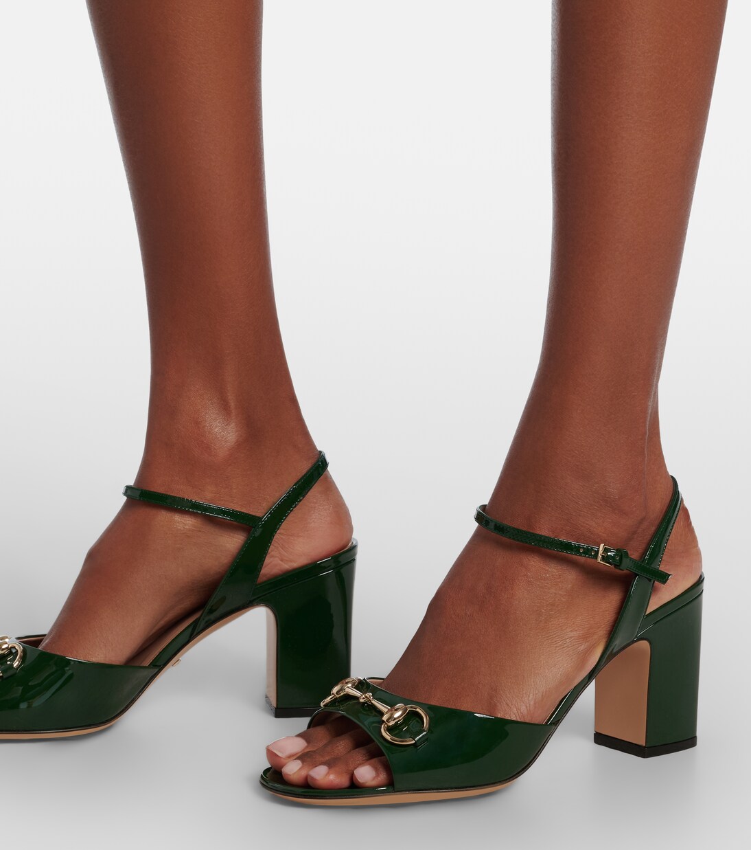 Lady Horsebit 75 patent leather sandals | Gucci